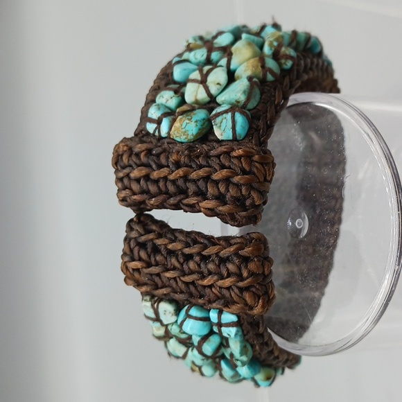 Faux Turquoise Cuff Bracelet - Picture 2 of 5